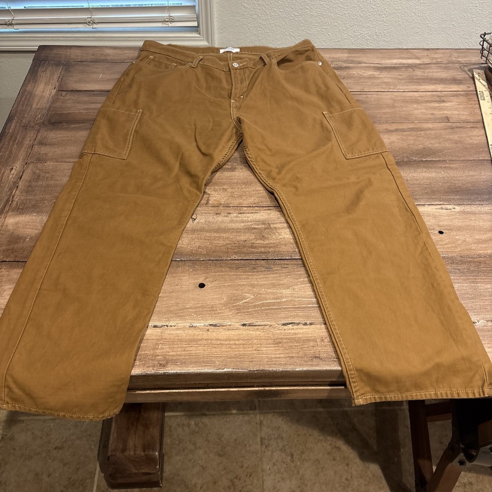 Denizen Levi's womens utility 90s Loose Straight Carpenter Pants Brown‎ Mid-Rise